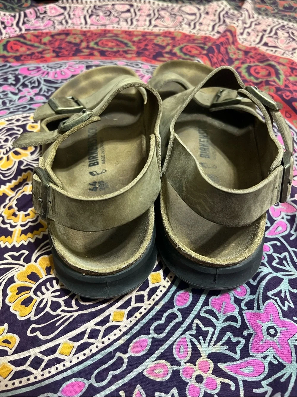 Birkenstock Milano crosstown Rugged Leather Sandals Khaki size 44